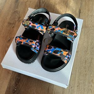 Christian Dior Satin Printed Sandals